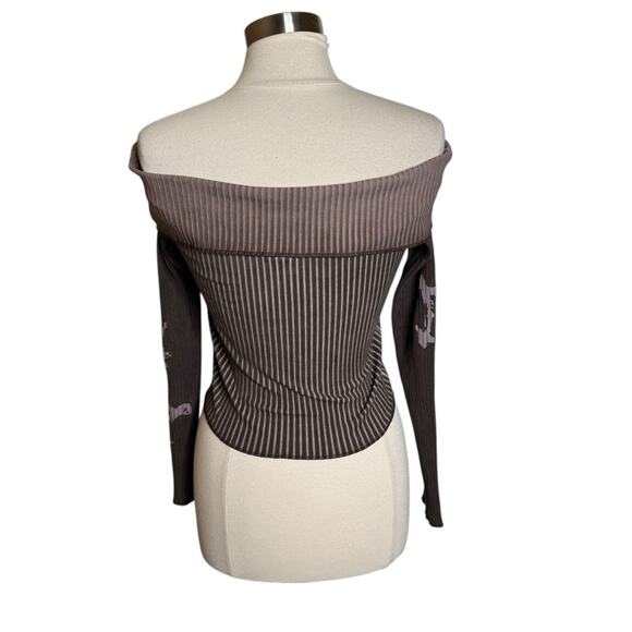 Urban Outfitters Y2K Ribbed Off The Shoulder Top Women’s Size Small - Picture 3 of 10